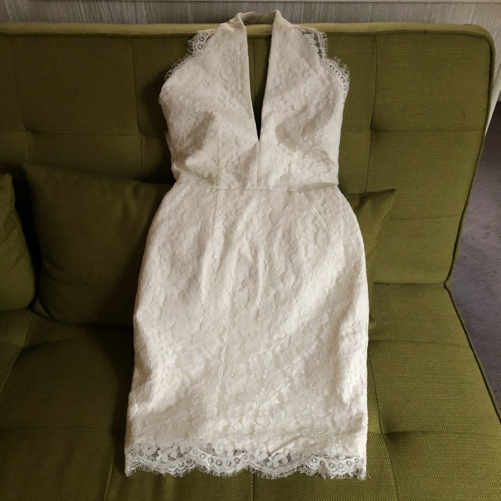 Keepsake Ivory Lace Halter Dress - Picture 3 of 8